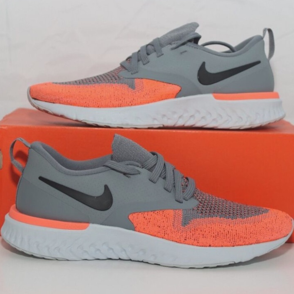 Nike Women's Gray and Orange Athletic Running Shoes Size 8